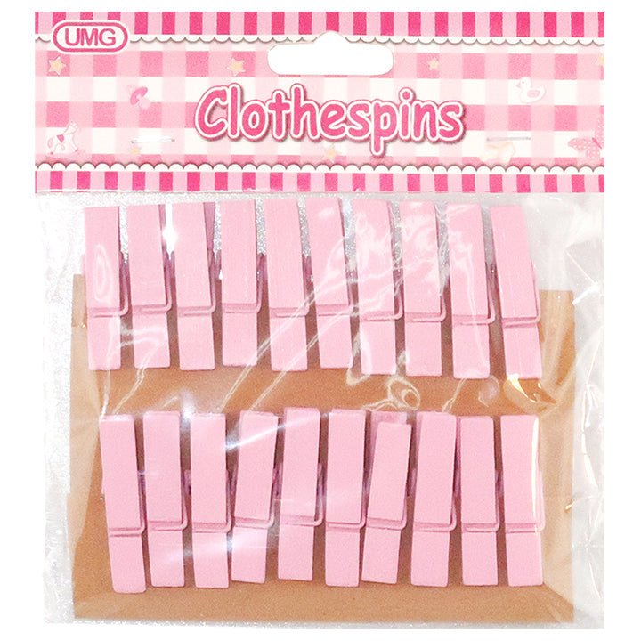 BABY CLOTHESPINS (PINK) 3.5CM 20PC