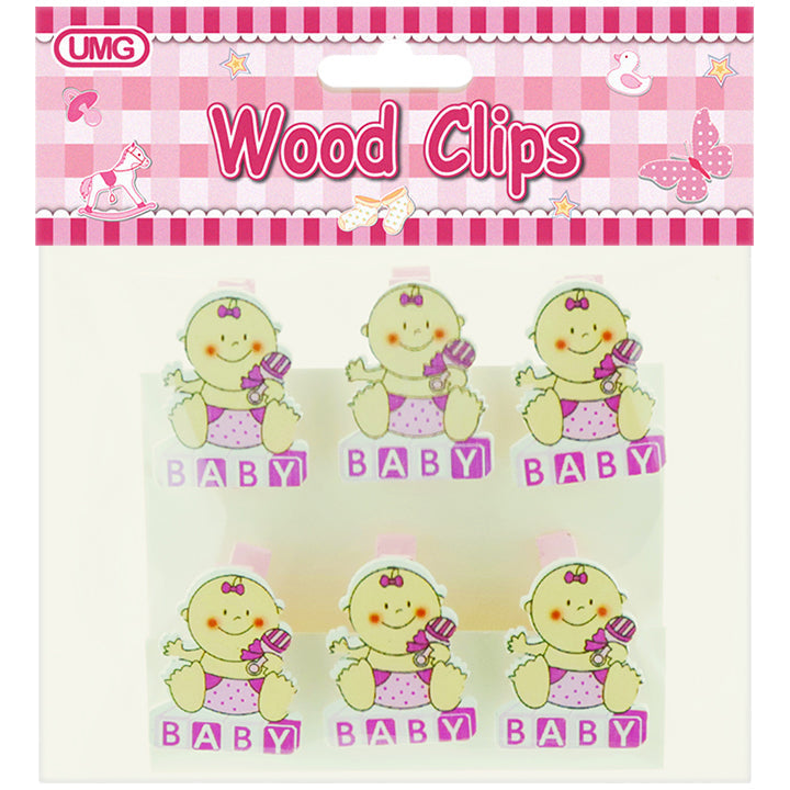 BABY CLIP BABY W/BOXES 6PK PINK