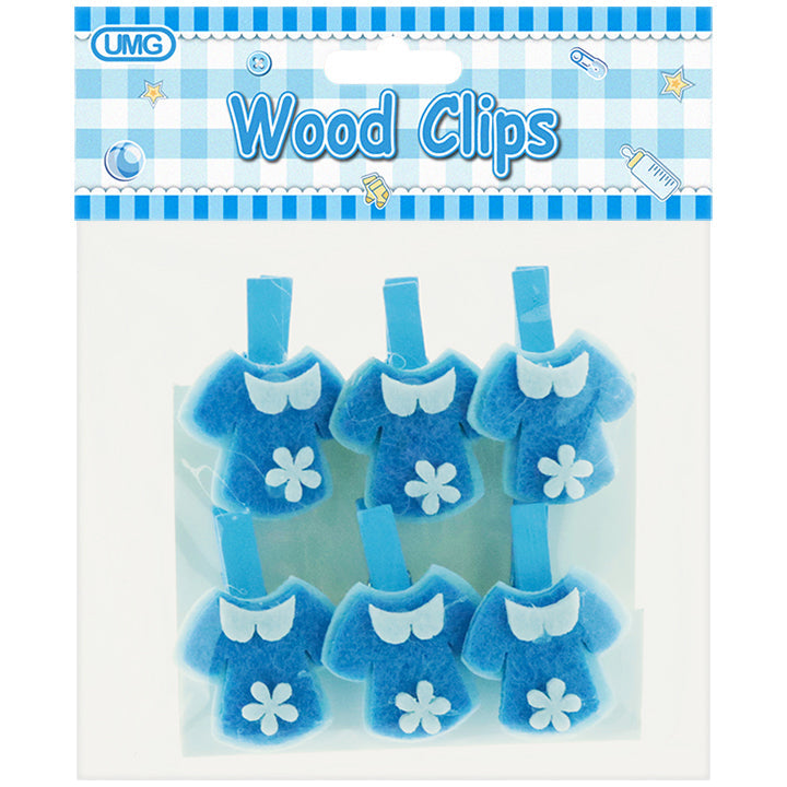 BABY CLIP CLOTHES 6PK BLUE