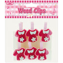 BABY CLIP CLOTHES 6PK PINK