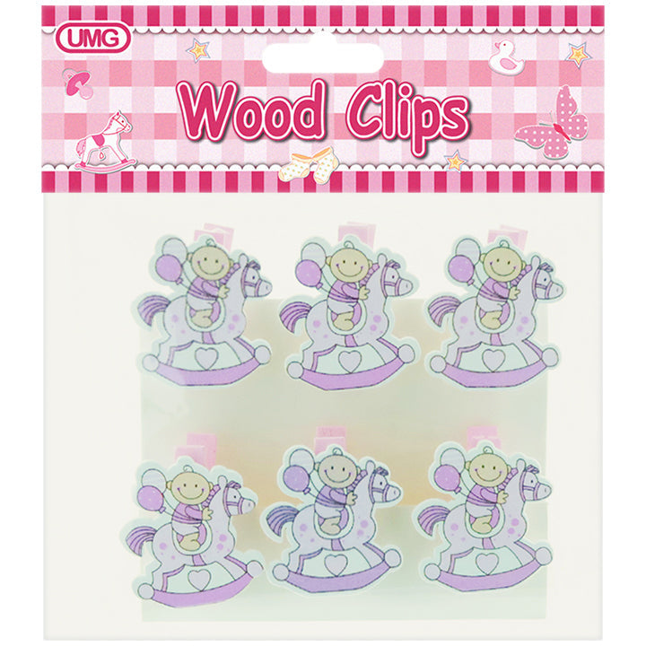 BABY CLIP W/ ROCKING CHAIR 6PK PINK
