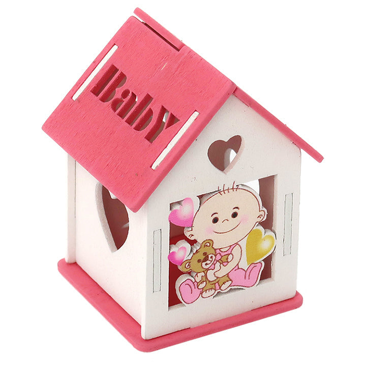 WOOD BABY BEAR TREAT HOUSE PINK