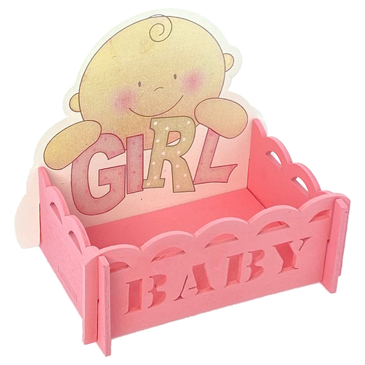 WOOD BABY GIRL TREAT CRIB PINK