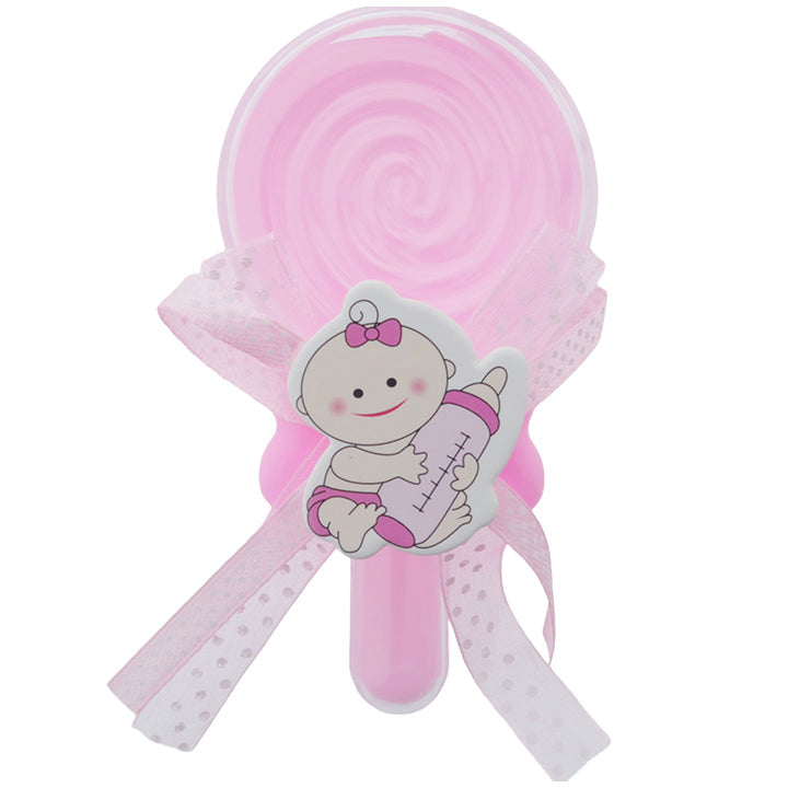 BABY RATTLE GIRL; PINK 5.5*10.5CM