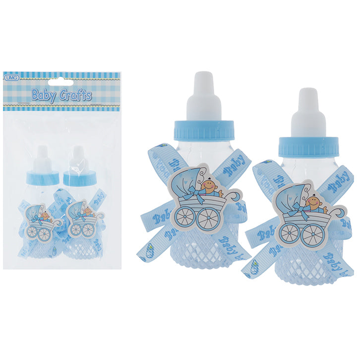 BABY BOTTLE STROLLER 2PK; BLUE 4*11CM