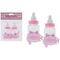 BABY BOTTLE RIBBON 2PK; PINK 4*9CM