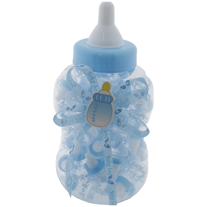 BABY BOTTLE W/RIBBON 50PK BOY BLUE