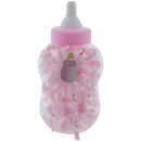 BABY BOTTLE W/RIBBON 50PK GIRL PINK