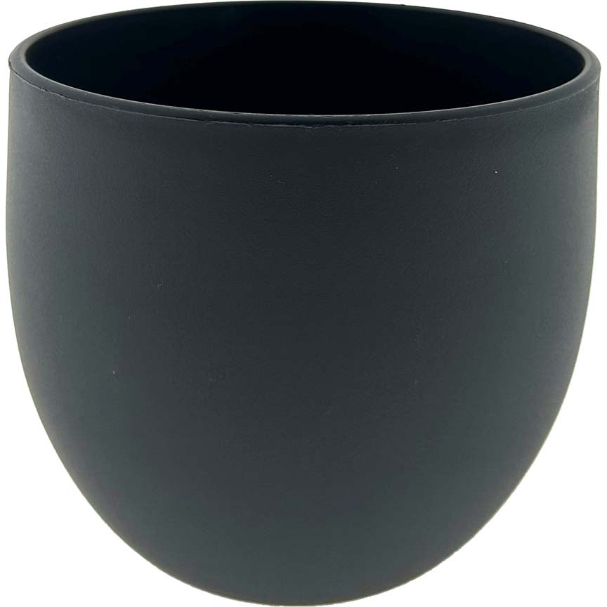 FLOWER POT BLACK 14x13CM