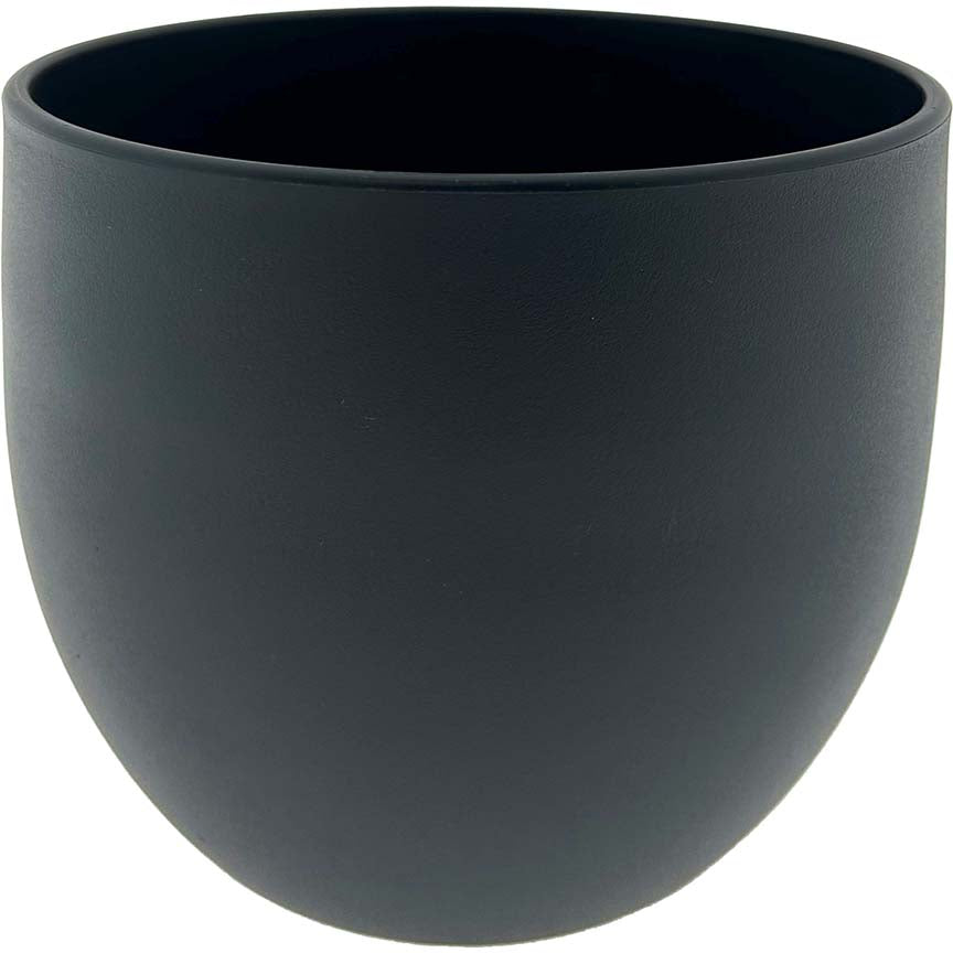 FLOWER POT BLACK 16x15CM