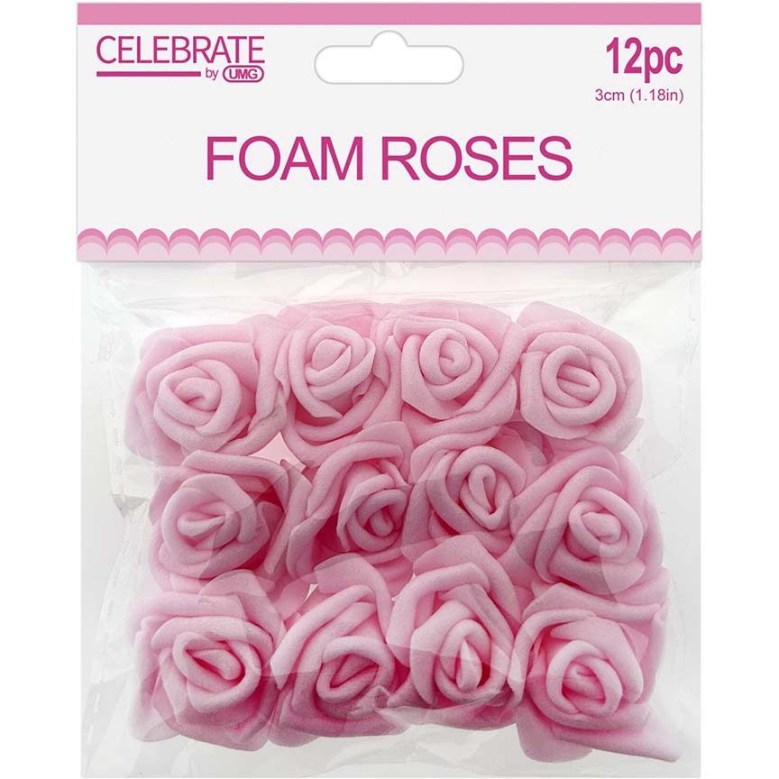 FLOWER EMBELLISHMENTS 12PC 3CM LT PINK