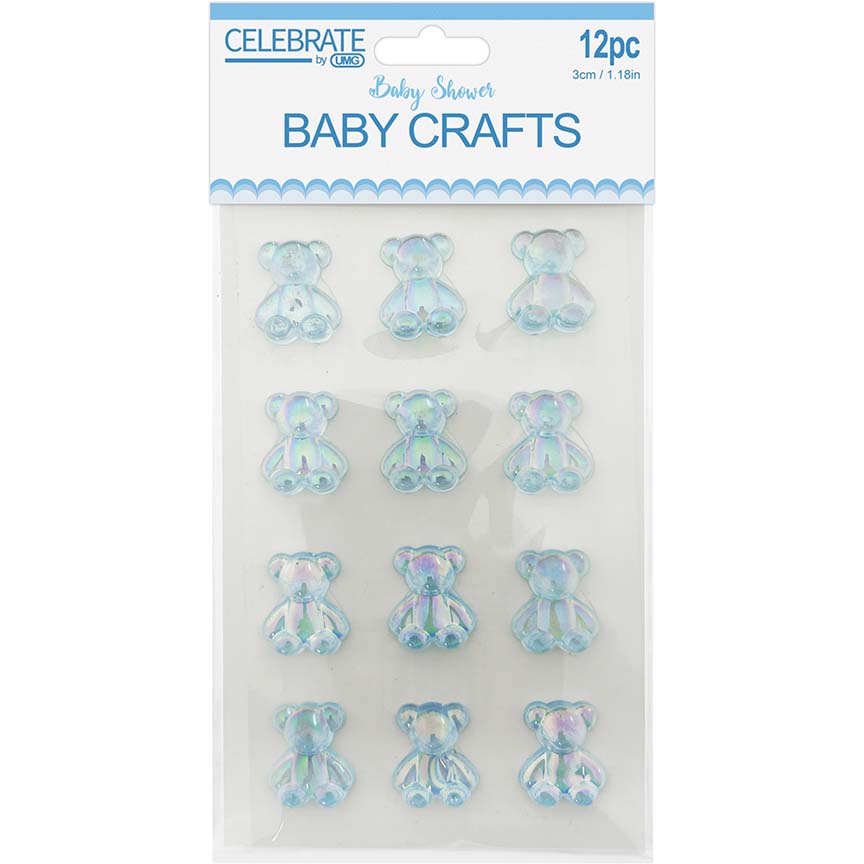 GEM STICKER TEDDY BEAR 23MM LT BLUE