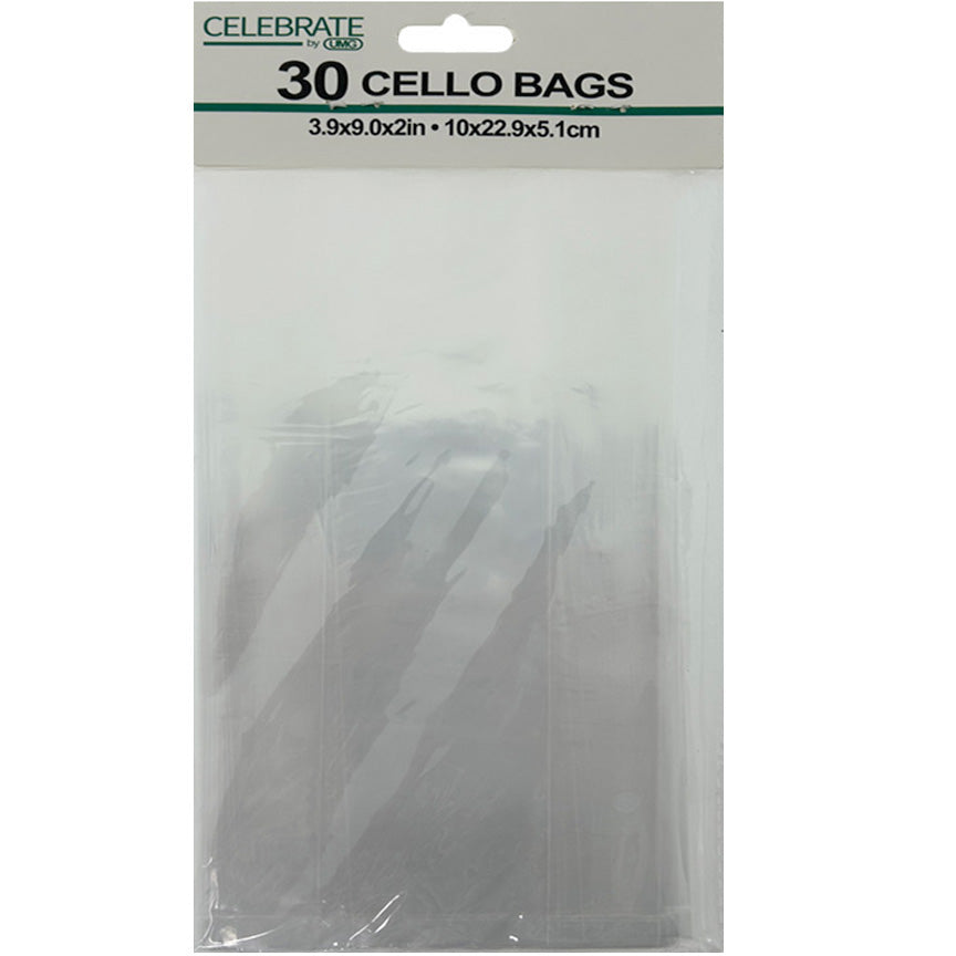 CELLO BAGS 30PK 3.9(W)x9(L)x2(G) INCH