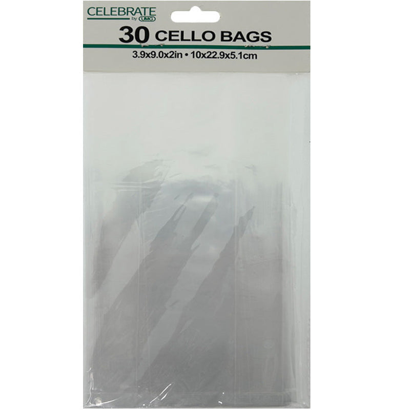 CELLO BAGS 30PK 3.9(W)x9(L)x2(G) INCH