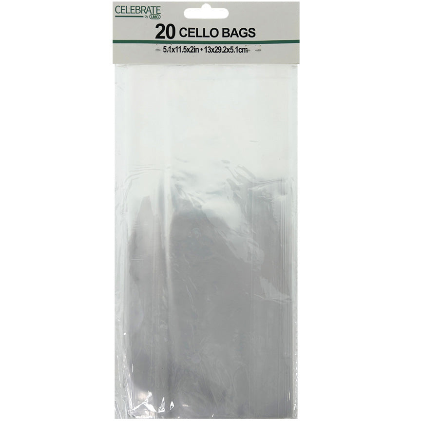 CELLO BAGS 20PK 5.1(W)x11.5(L)x2(G) INCH