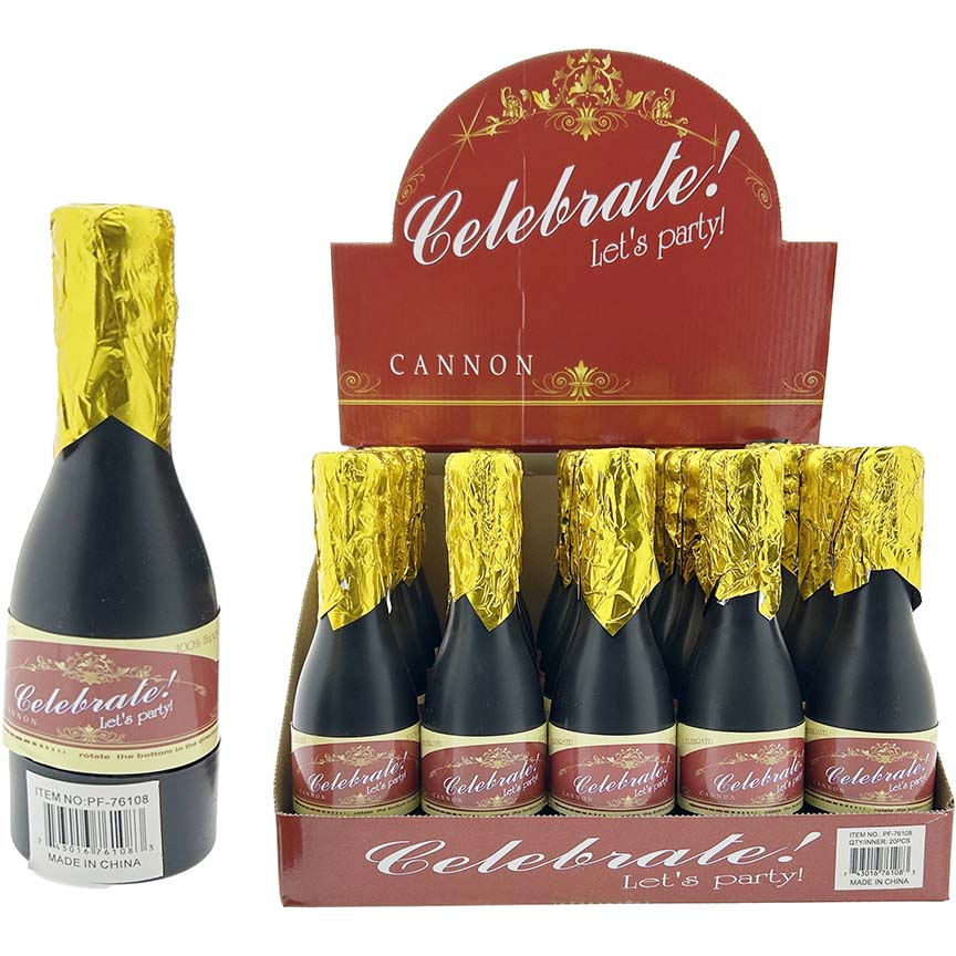 CONFETTI POPPER 8" CHAMPAGNE BOTTLE