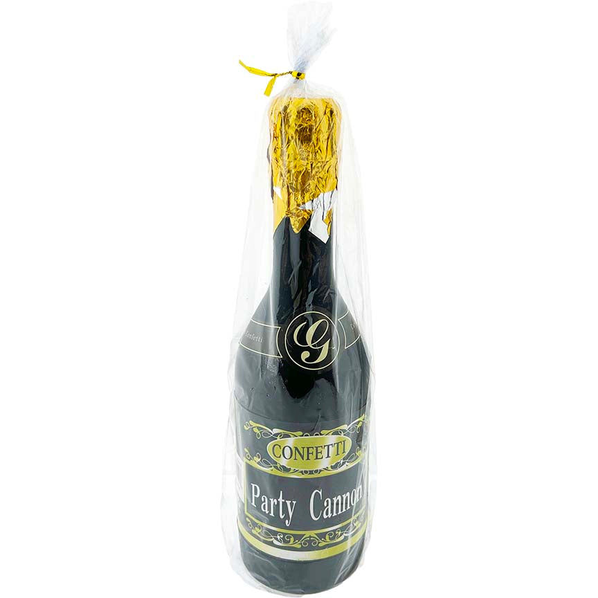 CONFETTI POPPER 12" CHAMPAGNE BOTTLE BLK