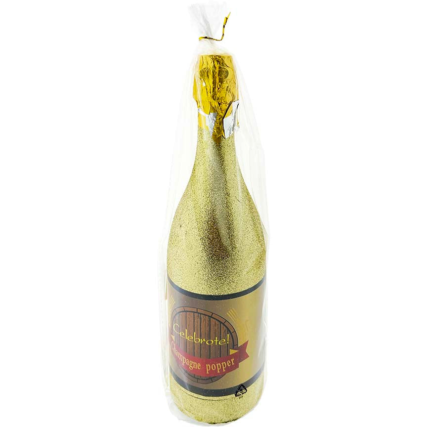 CONFETTI POPPER 13" GOLD GLITTER BOTTLE