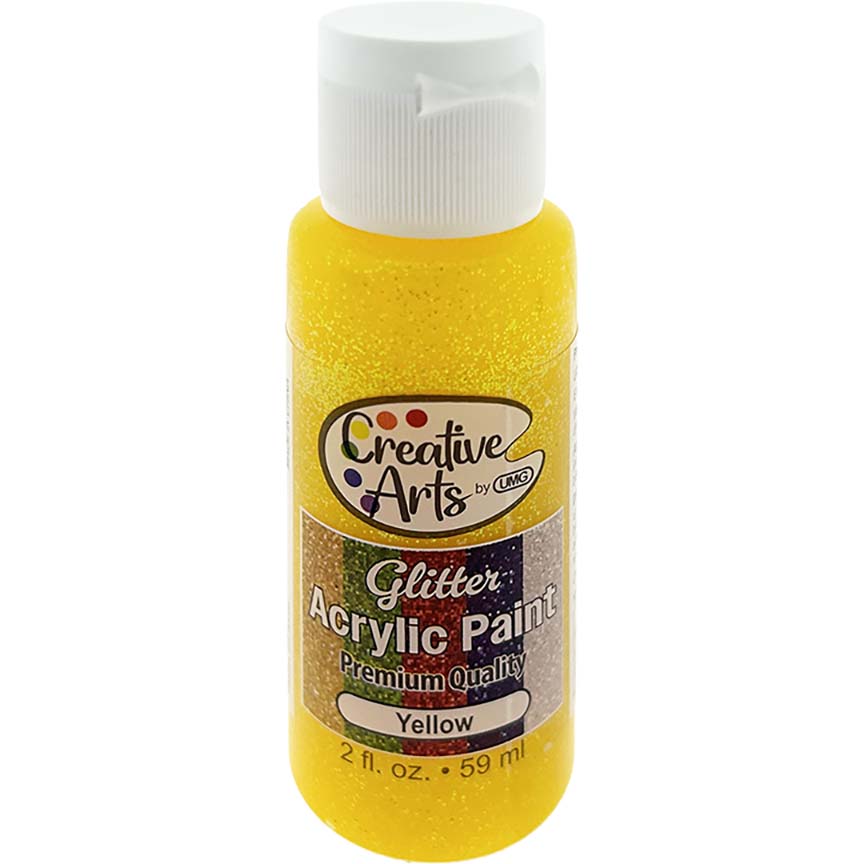 ACRYLIC GLITTER PAINT YELLOW 2FL OZ