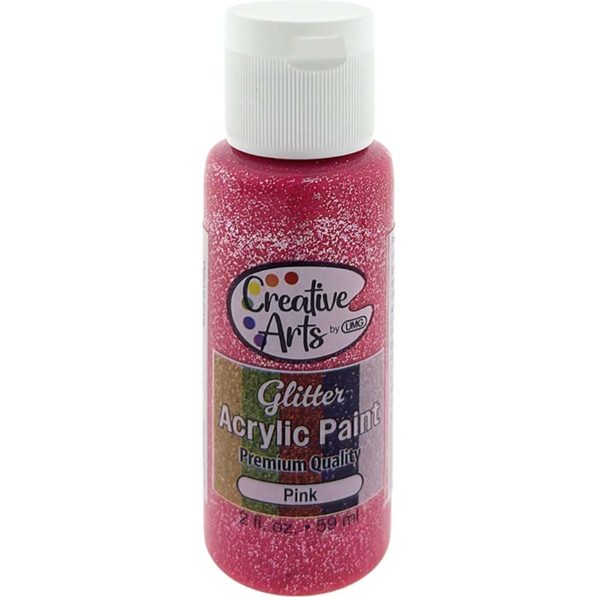 ACRYLIC GLITTER PAINT PINK 2FL OZ