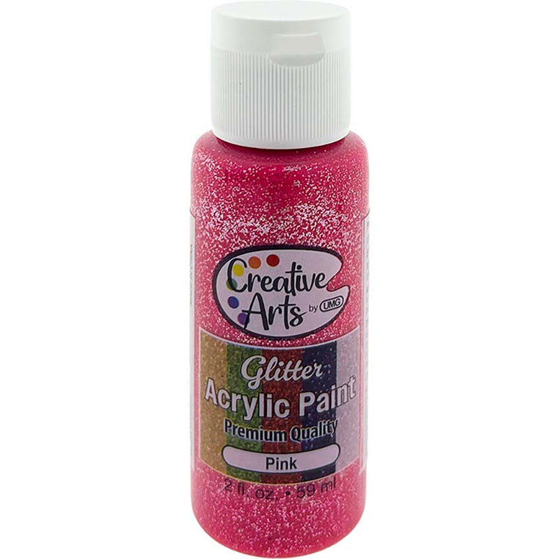 ACRYLIC GLITTER PAINT PINK 2FL OZ