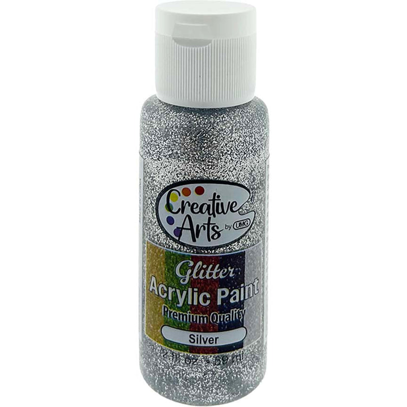 ACRYLIC GLITTER PAINT SILVER 2FL OZ