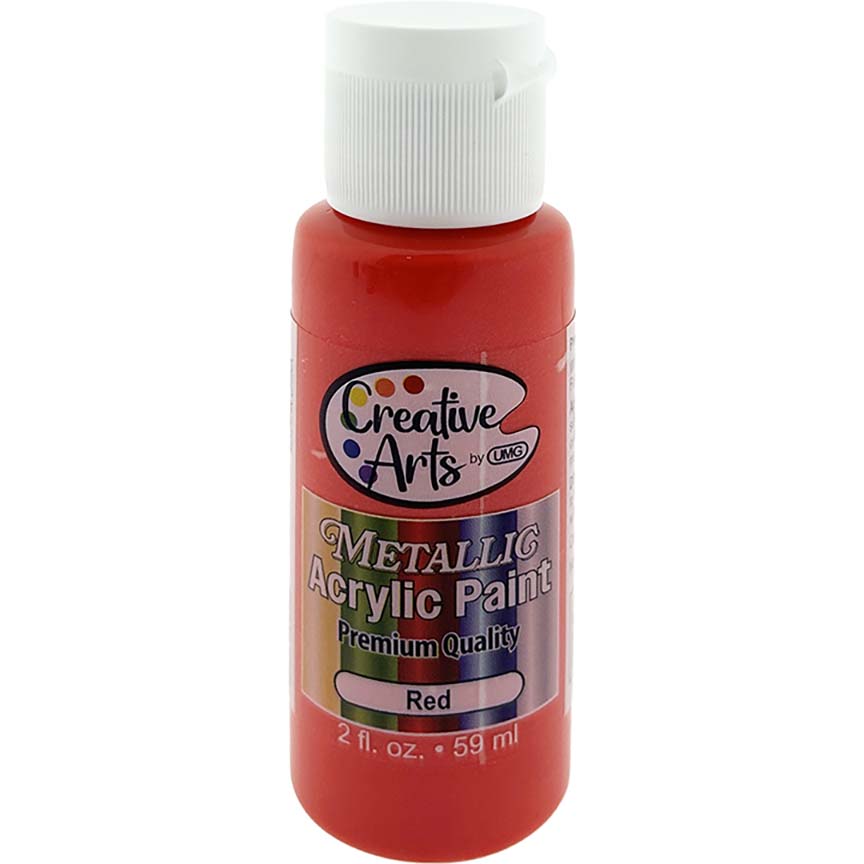 ACRYLIC METALLIC PAINT RED 2FL OZ