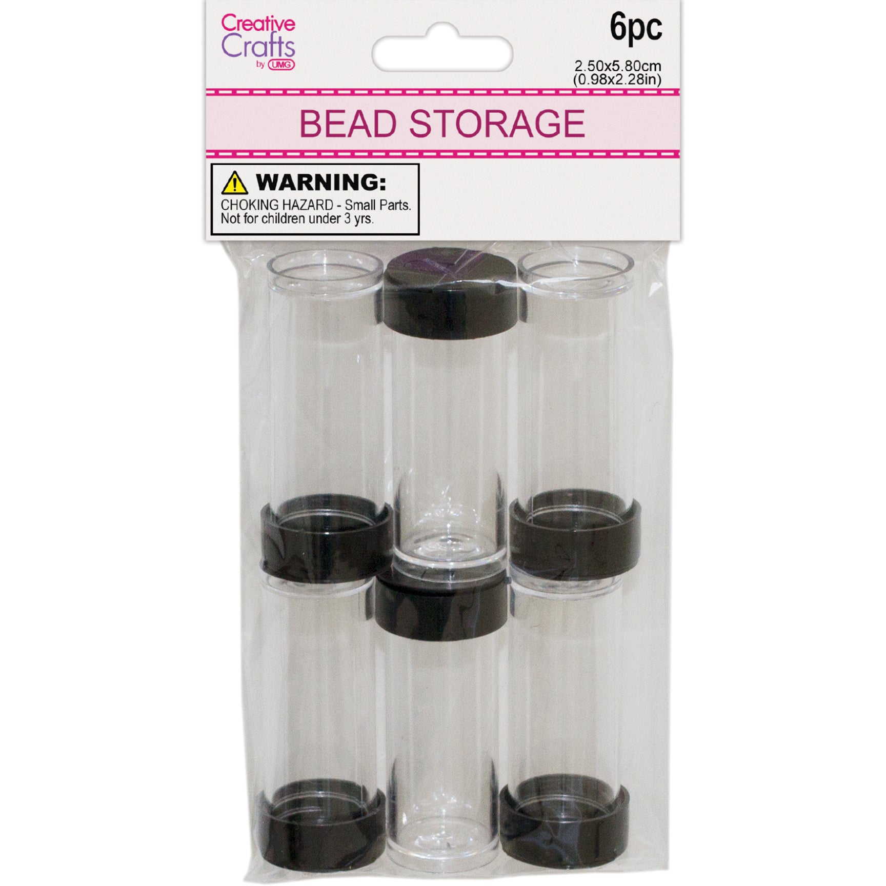 CRAFT STORAGE 6PK 2.5x5.8CM STORAGE VIALS