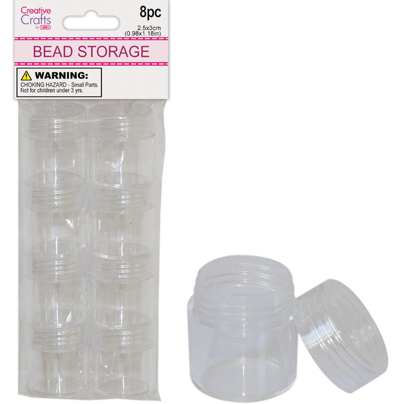 CRAFT STORAGE 8PK 2.5x3CM SCREW CAP CANNISTERS