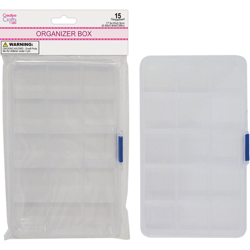 CRAFT STORAGE 17.5x10x2.5CM ORGANIZER BOX 15-COMP