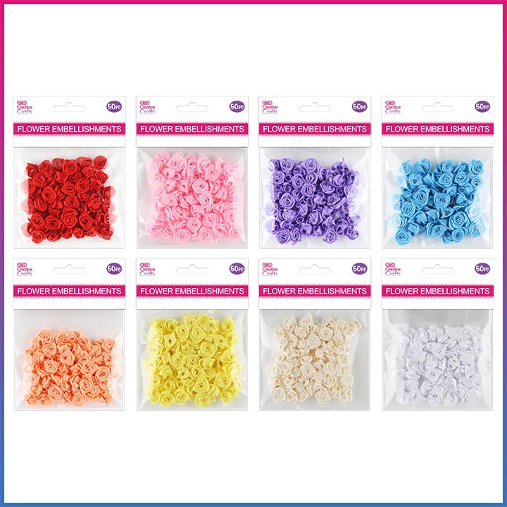 FLOWER CRAFT MINI ROSE; 50PC 1.5CM