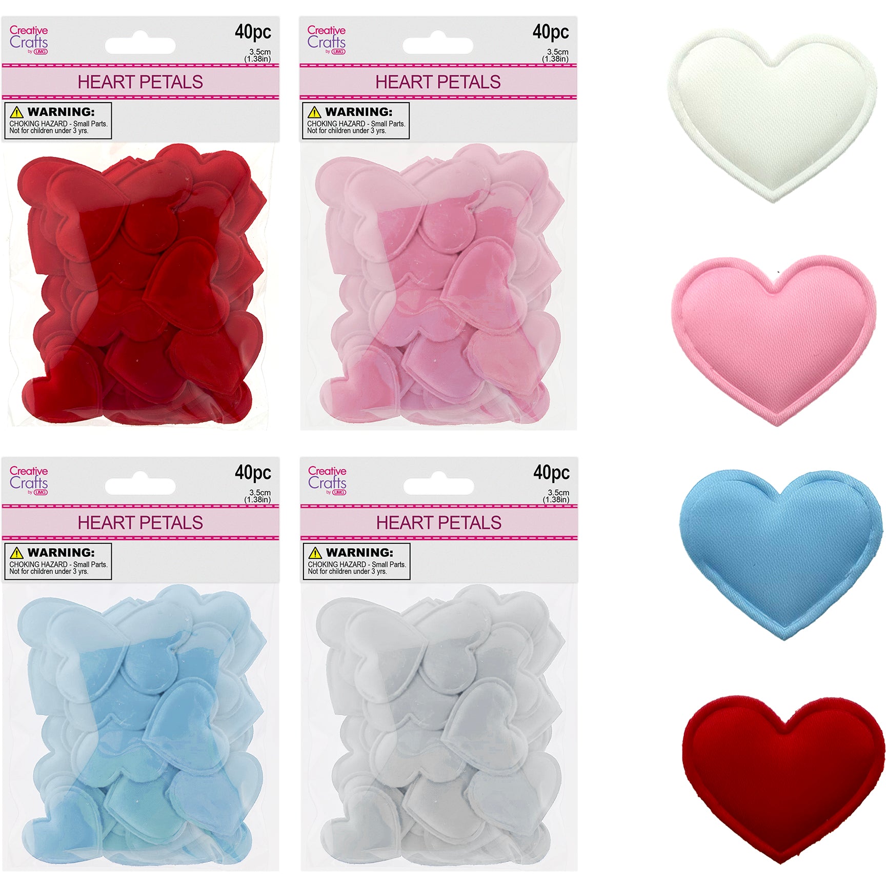 HEARTS LARGE 50PC BAG 4 ASSTD