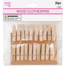 WOOD CLOTHESPINS (NAT) 3.5CM 20PC