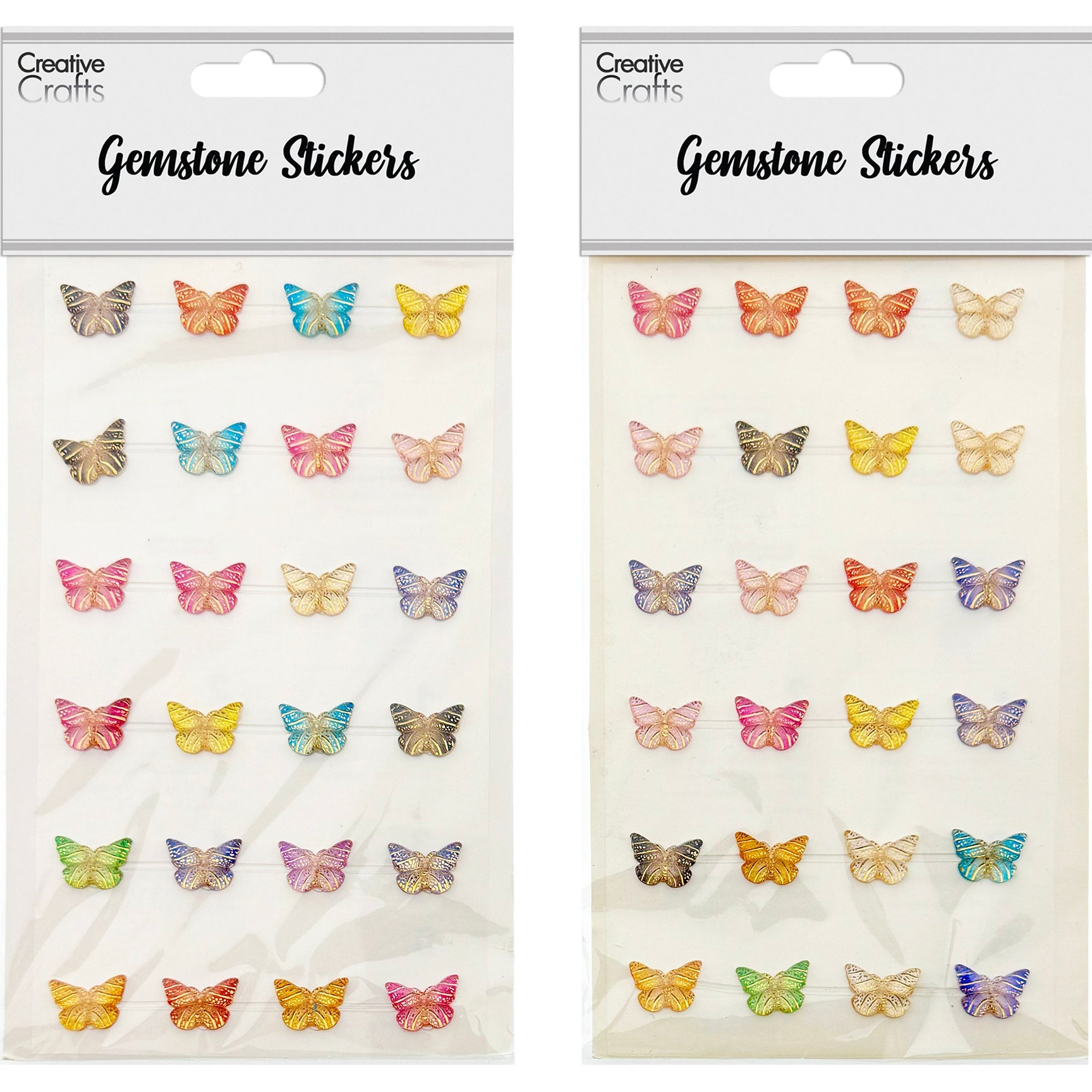 BUTTERFLY STONE STICKER 15MM MIX COLOR