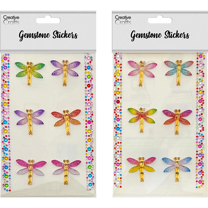 DRAGONFLY STONE STICKER 31MM MIX COLOR