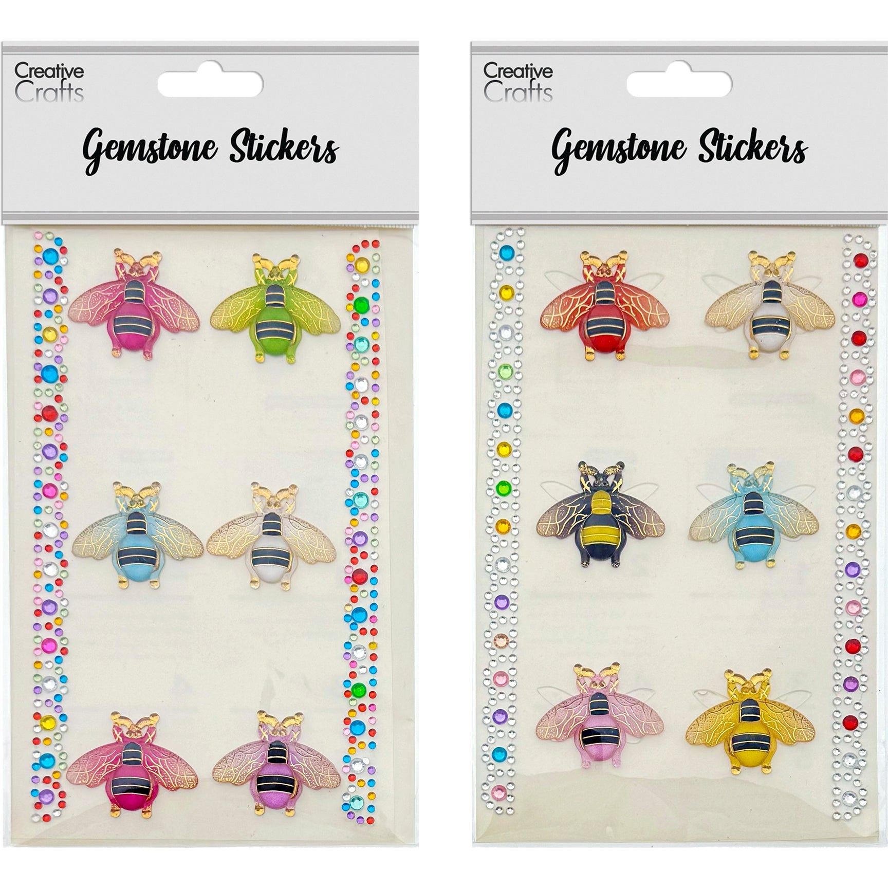 BEE STONE STICKER 32MM 6PC MIX COLOR