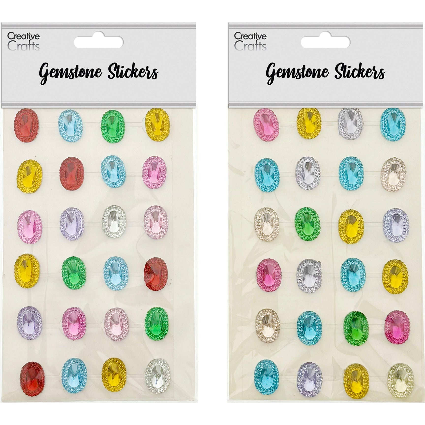 GEM STICKERS OVAL 18MM MIX COLOR