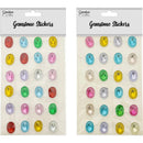 GEM STICKERS OVAL 18MM MIX COLOR