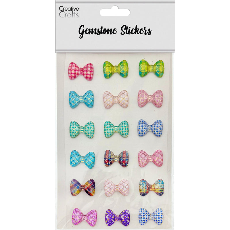 BOW TIE STONE STICKER 22MM MIX COLOR