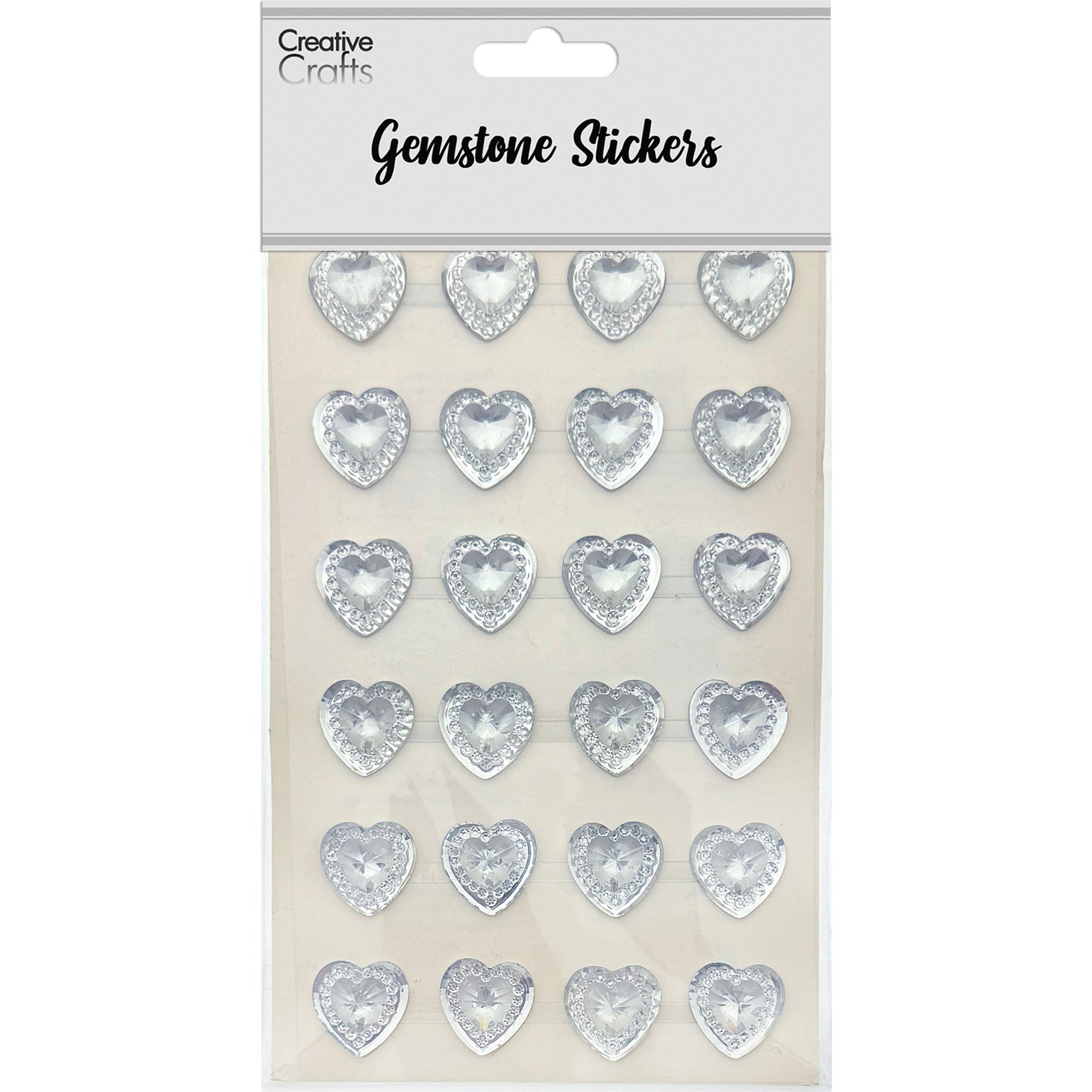 GEM STICKERS HEART 18MM CLEAR