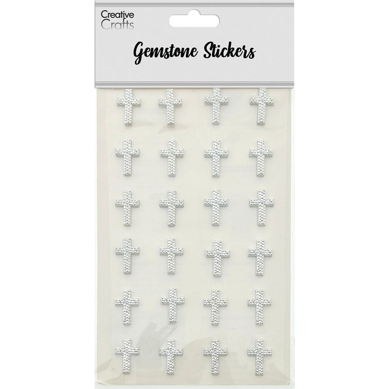 GEM STICKER CROSS 18MM CRYSTAL