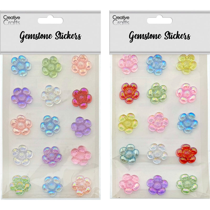 GEM STICKERS 22MM FLOWER MIX COLOR