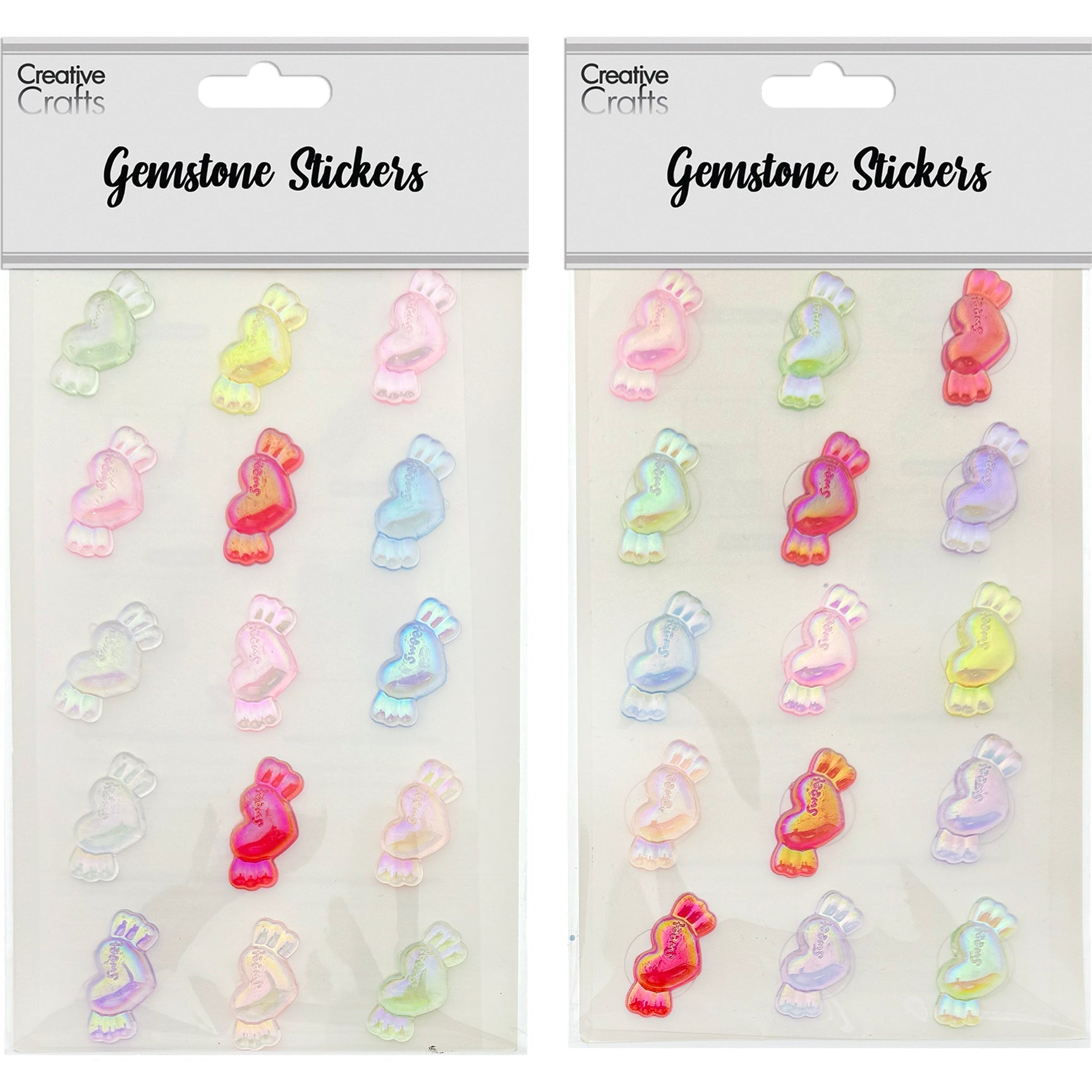 GEM STICKERS HEART 27MM MIX COLOR