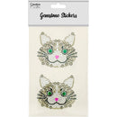 GEM STICKERS CAT FACE PATTERN