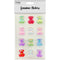 GEM STICKERS TEDDY BEAR 25MM MIX COLOR