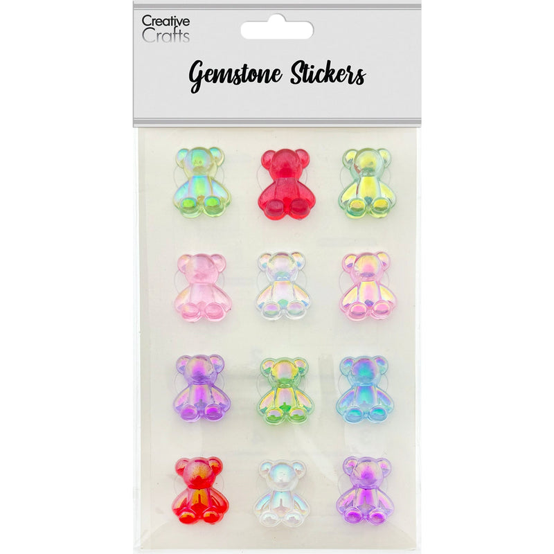 GEM STICKERS TEDDY BEAR 25MM MIX COLOR