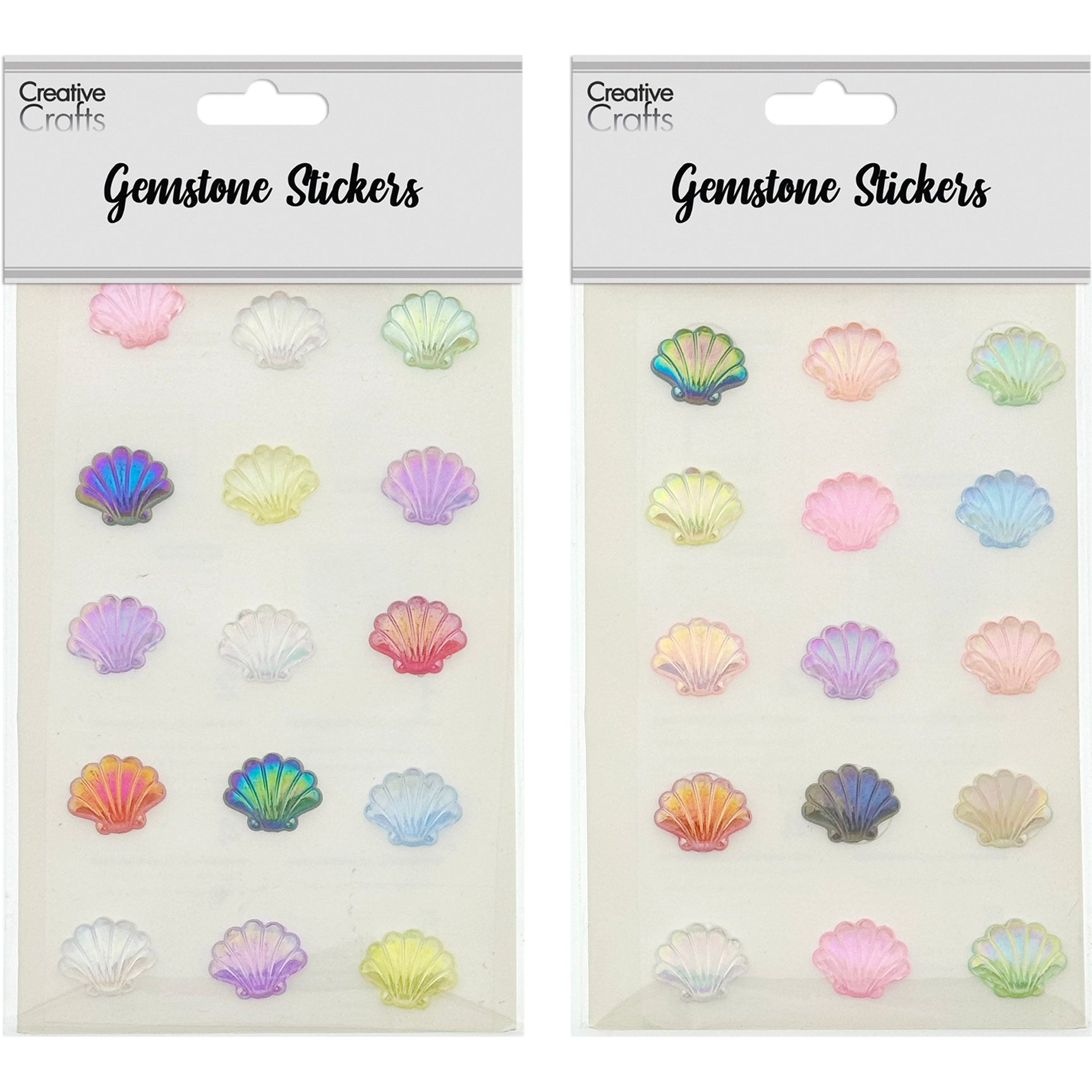 GEM STICKERS SHELLS 20MM MIX COLOR