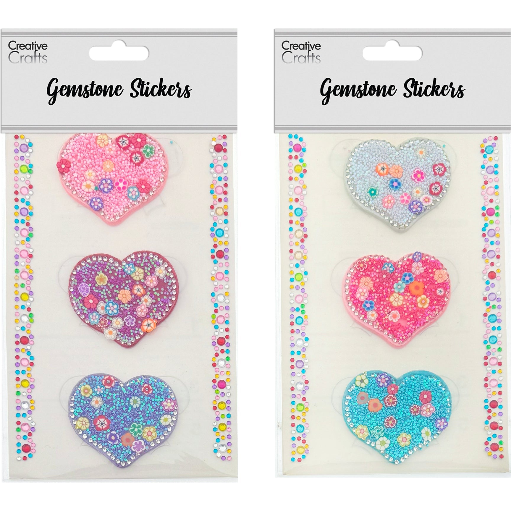 GEM STICKERS HEART 44MM MIX COLOR