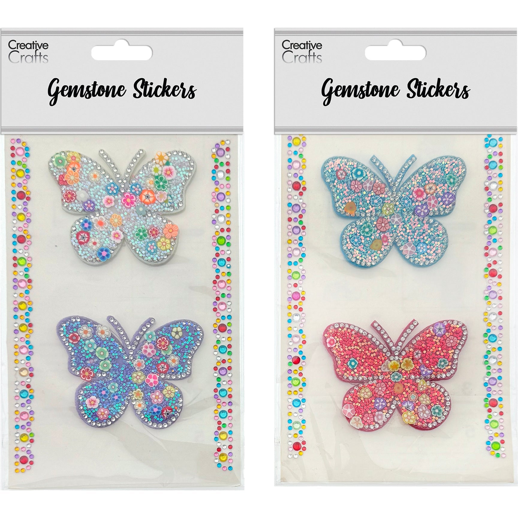 GEM STICKERS BUTTERFLY 60MM 2PC