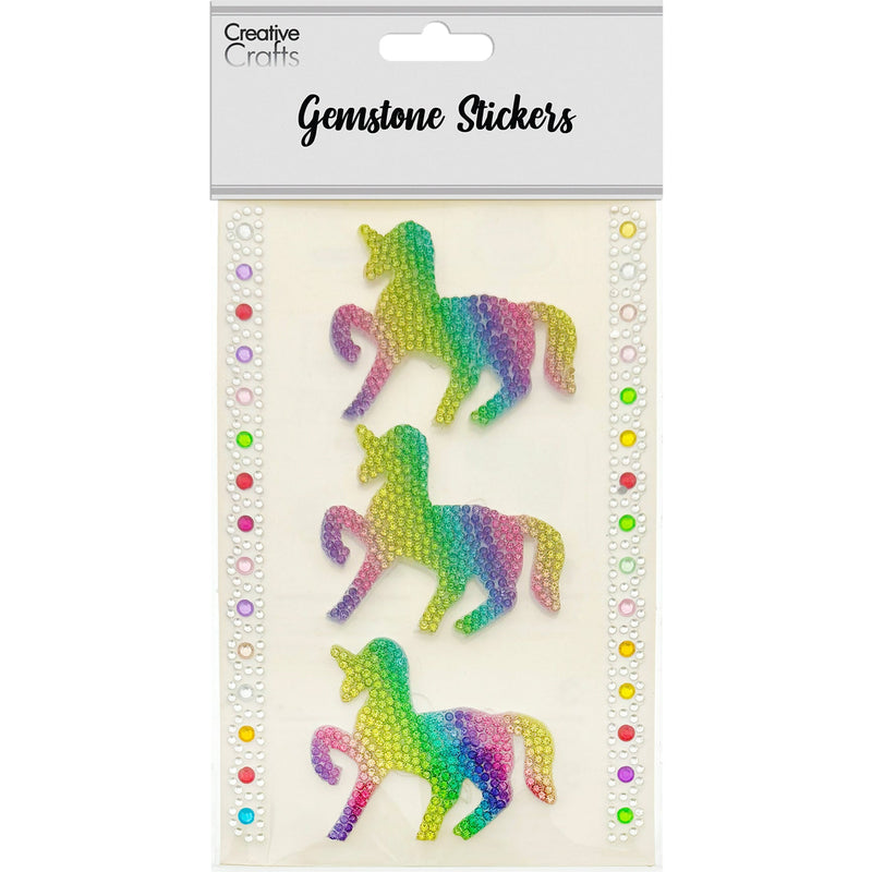 GEM STICKERS CRYSTAL NEON UNICORN 55MM